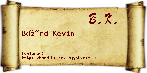 Bárd Kevin névjegykártya